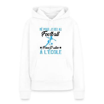 football joueur cadeau enfant homme garcon - Sweat à capuche Premium bio Femme - blanc - Devant - Julia (174cm)