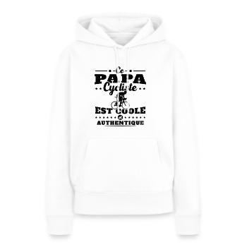 Ce papa cycliste est coole et authentique - Sweat à capuche Premium bio Femme - blanc - Devant - Julia (174cm)