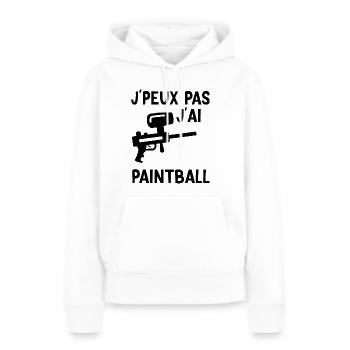 Paintball - Fan de Paintball - Sweat à capuche Premium bio Femme - blanc - Devant - Julia (174cm)