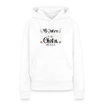 45 Jahre Jubiläum Chefin - Frauen Premium Bio Hoodie - Weiß - Vorne - Julia (174cm)