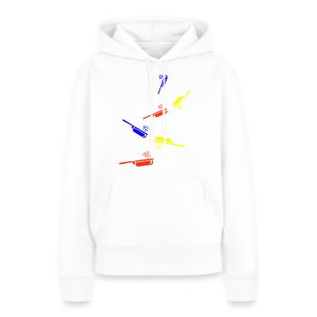 Pfanne Kochen - Frauen Premium Bio Hoodie - Weiß - Vorne - Julia (174cm)