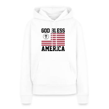 God Bless America Stars and Stripes - Frauen Premium Bio Hoodie - Weiß - Vorne - Julia (174cm)