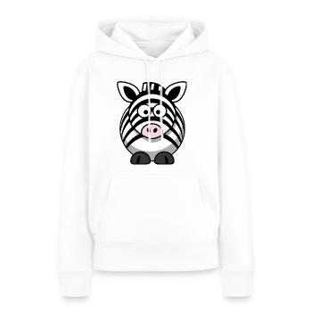Zebra Cartoon - Sweat à capuche Premium bio Femme - blanc - Devant - Julia (174cm)