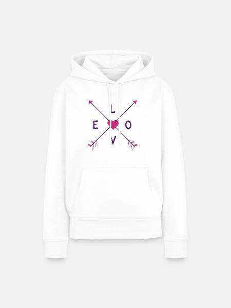 Love-Ethno Pfeile - Frauen Premium Bio Hoodie - Weiß