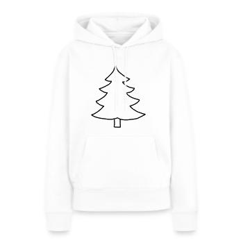 Tannenbaum Zeichnung - Frauen Premium Bio Hoodie - Weiß - Vorne - Julia (174cm)