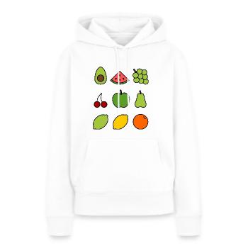 Obst - Frauen Premium Bio Hoodie - Weiß - Vorne - Julia (174cm)