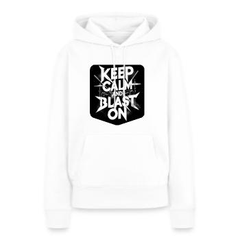 Chemise de batteur KEEP CALM AND BLAST ON - Sweat à capuche Premium bio Femme - blanc - Devant - Julia (174cm)