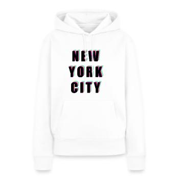 Ville de New York - Sweat à capuche Premium bio Femme - blanc - Devant - Julia (174cm)