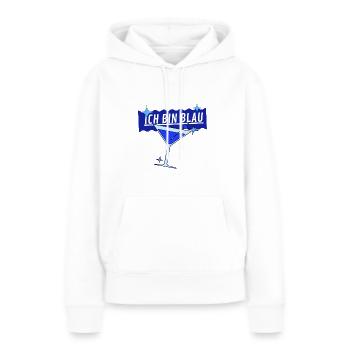 Ich bin Blau - Frauen Premium Bio Hoodie - Weiß - Vorne - Julia (174cm)