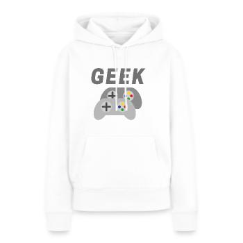 Geek - Women’s Premium Organic Hoodie - white - Front - Julia (174cm)