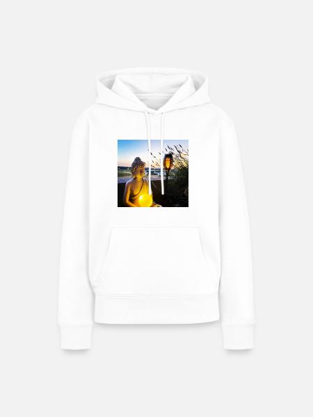 Buddha - Frauen Premium Bio Hoodie - Weiß