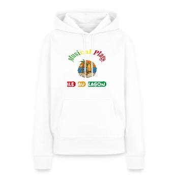 musical plage ile au lagon - Sweat à capuche Premium bio Femme - blanc - Devant - Julia (174cm)
