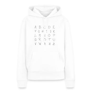 Alphabet - Frauen Premium Bio Hoodie - Weiß - Vorne - Julia (174cm)