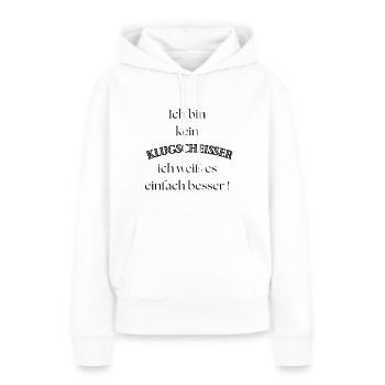 Klug transformed - Frauen Premium Bio Hoodie - Weiß - Vorne - Julia (174cm)