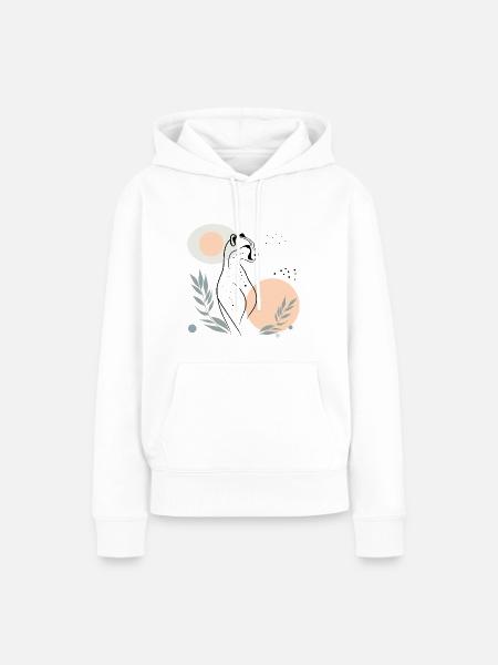 Eleganter Gepard - Frauen Premium Bio Hoodie - Weiß