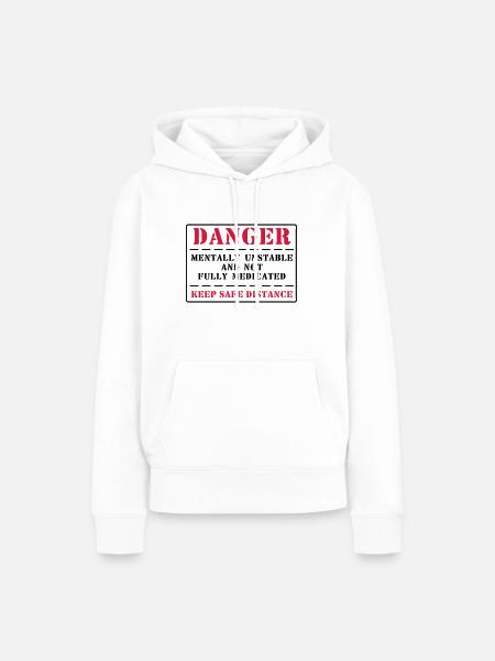 danger - Frauen Premium Bio Hoodie - Weiß