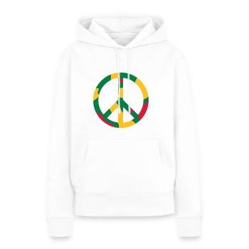 PEACE - CAMO / CAMOUFLAGE - Frauen Premium Bio Hoodie - Weiß - Vorne - Julia (174cm)