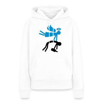 Schutzengel - Besoffen - Frauen Premium Bio Hoodie - Weiß - Vorne - Julia (174cm)