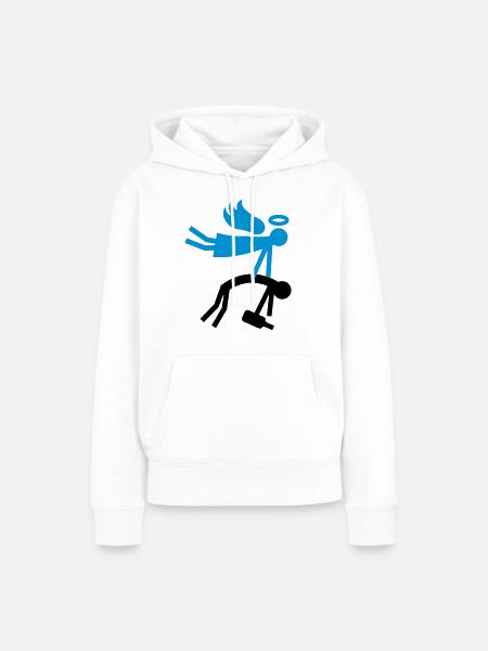 Schutzengel - Besoffen - Frauen Premium Bio Hoodie - Weiß
