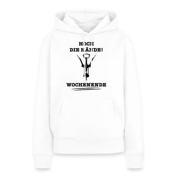 Wochenende Korkenzieher Spruch Party feiern - Frauen Premium Bio Hoodie - Weiß - Vorne - Julia (174cm)