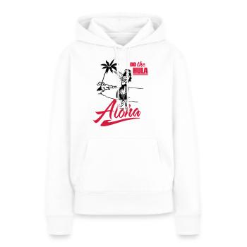 Aloha - Sweat à capuche Premium bio Femme - blanc - Devant - Julia (174cm)