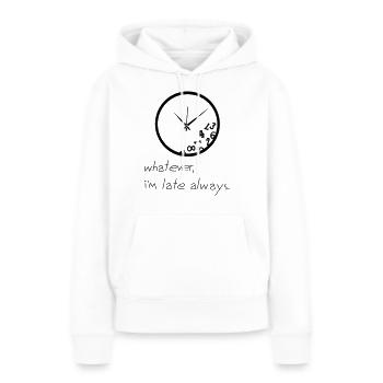 Late Clock - Frauen Premium Bio Hoodie - Weiß - Vorne - Julia (174cm)