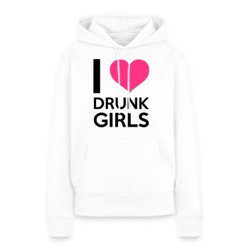 I Love Drunk Girls - Sweat à capuche Premium bio Femme - blanc - Devant - Julia (174cm)