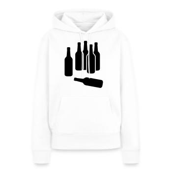 Bière Bouteille - Sweat à capuche Premium bio Femme - blanc - Devant - Julia (174cm)