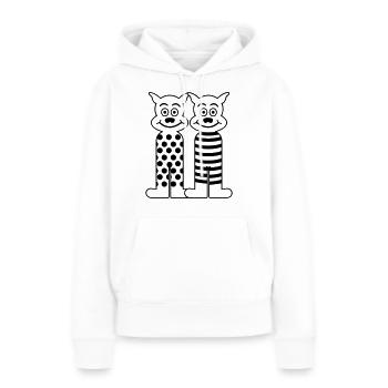 Wildkatzen / wild cats (1c) - Frauen Premium Bio Hoodie - Weiß - Vorne - Julia (174cm)