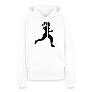 Coureur - Sweat à capuche Premium bio Femme - blanc - Devant - Julia (174cm)