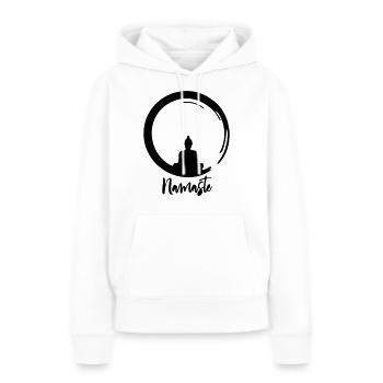 Namaste - Sweat à capuche Premium bio Femme - blanc - Devant - Julia (174cm)