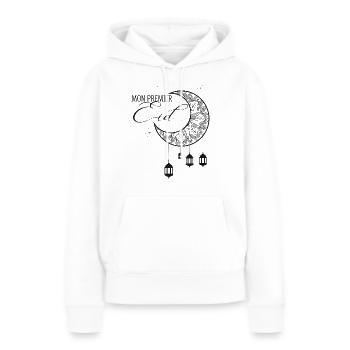 mon premier Eid - Sweat à capuche Premium bio Femme - blanc - Devant - Julia (174cm)