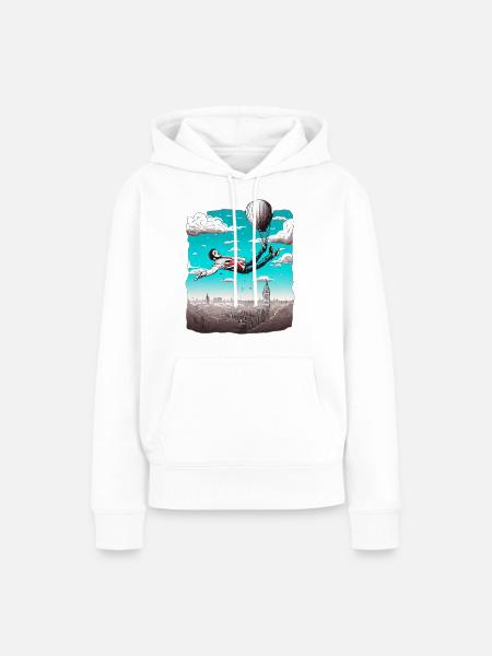 SCHWEBEND ÜBER LONDON - Frauen Premium Bio Hoodie - Weiß