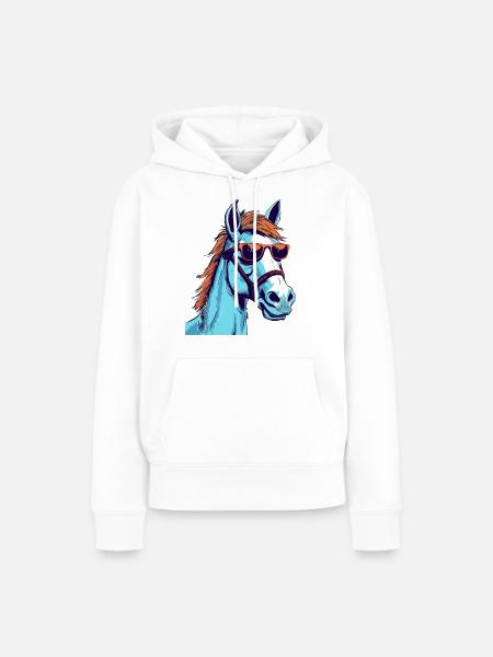 Talo das Pferd - Frauen Premium Bio Hoodie - Weiß