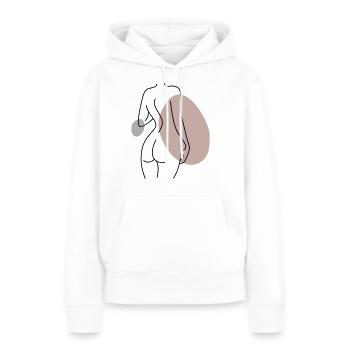 Abstraktes Design Rücken - Frauen Premium Bio Hoodie - Weiß - Vorne - Julia (174cm)