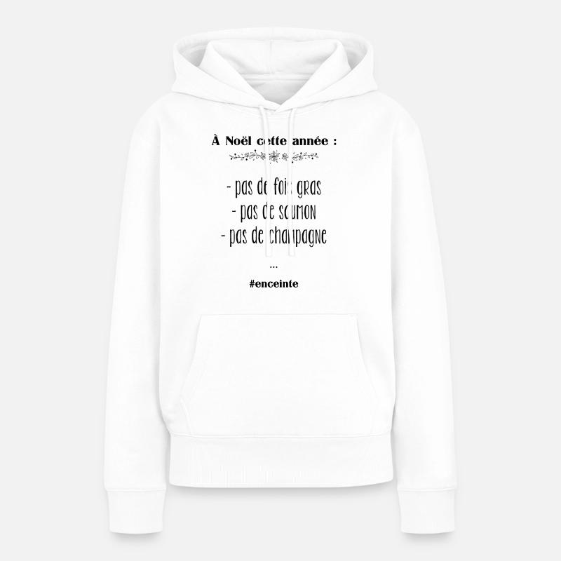 Enceinte noel - Sweat à capuche Premium bio Femme - blanc