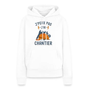 Chantier casque de sécurité outils - Sweat à capuche Premium bio Femme - blanc - Devant - Julia (174cm)
