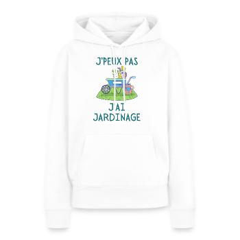 Jardinage jardin plantes - Sweat à capuche Premium bio Femme - blanc - Devant - Julia (174cm)