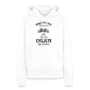 Fille prise par un cycliste qui déchire 1 - Sweat à capuche Premium bio Femme - blanc - Devant - Julia (174cm)