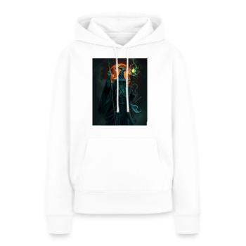 Magicien - Sweat à capuche Premium bio Femme - blanc - Devant - Julia (174cm)