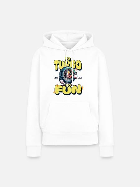 No Turbo No Fun - Frauen Premium Bio Hoodie - Weiß