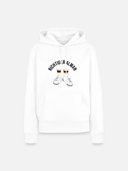 Richtiger Alman - Frauen Premium Bio Hoodie - Weiß