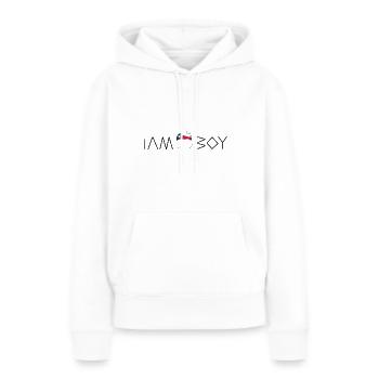 Je suis un garçon texan - Sweat à capuche Premium bio Femme - blanc - Devant - Julia (174cm)