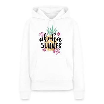 Émotions estivales soleil d'été - Sweat à capuche Premium bio Femme - blanc - Devant - Julia (174cm)