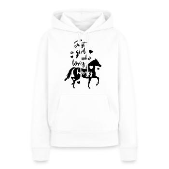 Pferde Liebe - Frauen Premium Bio Hoodie - Weiß - Vorne - Julia (174cm)