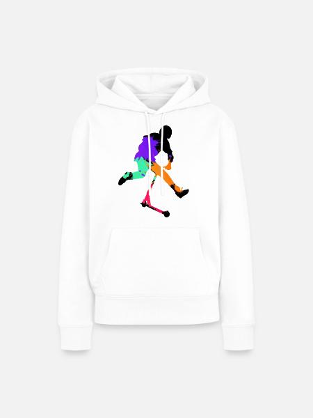 Freestyle-Roller - Frauen Premium Bio Hoodie - Weiß