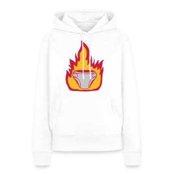 Feuer Windel heiß - Frauen Premium Bio Hoodie - Weiß - Vorne - Julia (174cm)