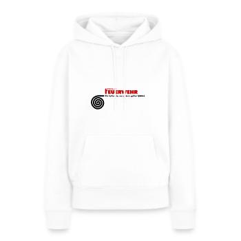 Wir helfen da wo andere gaffen - Frauen Premium Bio Hoodie - Weiß - Vorne - Julia (174cm)