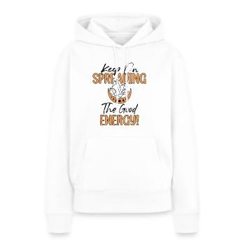 Médecine énergétique Guérisseur de cristaux d’énergie positive - Sweat à capuche Premium bio Femme - blanc - Devant - Julia (174cm)