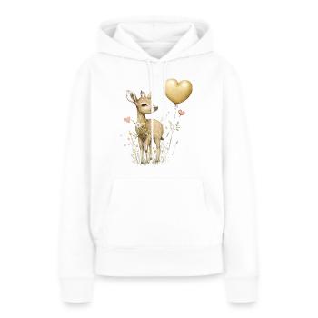 Mignon chevreuil - Sweat à capuche Premium bio Femme - blanc - Devant - Julia (174cm)